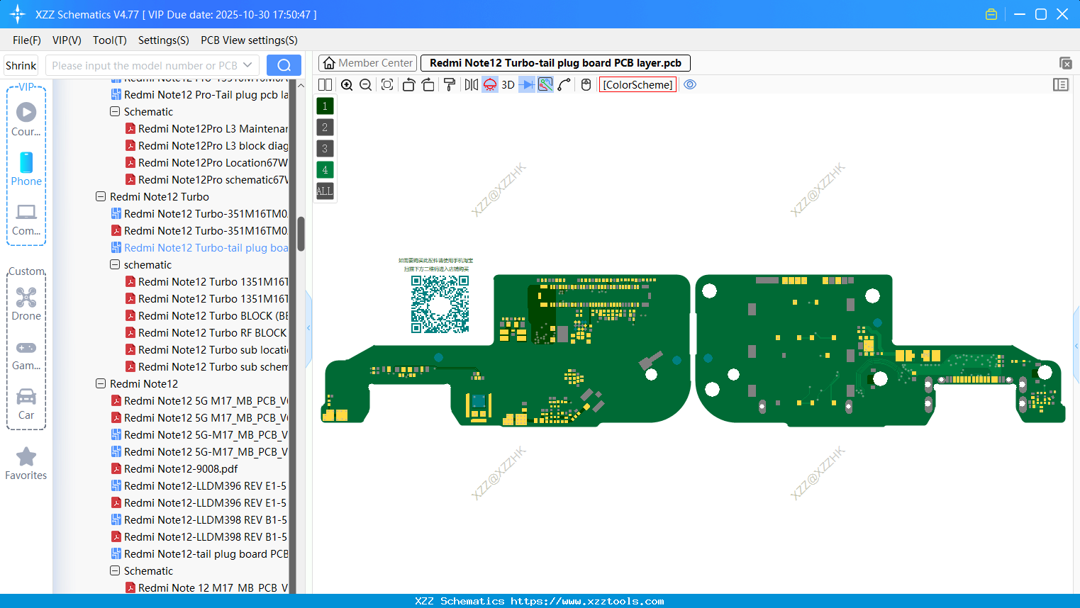 Xiaomi Redmi Note12 Turbo-tail Plug Board PCB Layer